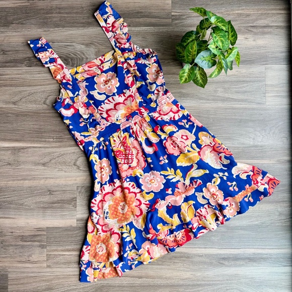 Tory Burch Aloisa A-Line Floral Cinch Waist Flutter Sleeve Silk Mini Dress 12 - Picture 14 of 16